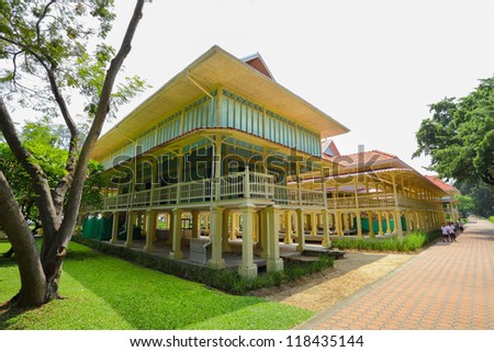 PETCHBURI,THAILAND - OCTOBER 13:The palace of Love and Hope, the Mrigadayavan Palace was the summer retreat house for His Majesty King Rama VI at Cha-Am on October 13,2012 in Petchburi,Thailand
