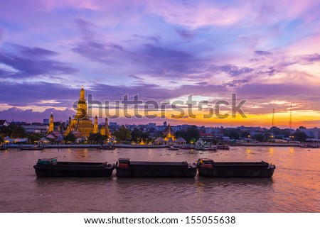 BANGKOK,THAILAND- AUGUST 28:The beautiful landscape sunset of famous travel place \