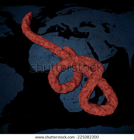 Microscopic view of the Ebola virus astract render of an ebola virus in human blood