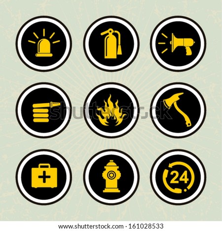 firefighter icon set