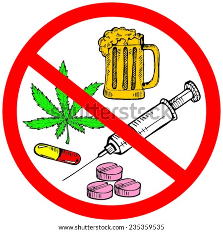 No Drugs Icon , Vector Illustration - 235359535 : Shutterstock