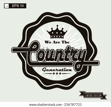 Label Vintage For Country Music Genre Stock Vector 236787721 : Shutterstock
