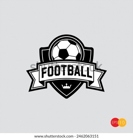 Football logo. Soccer club or team emblem, badge, icon design with a ball. 