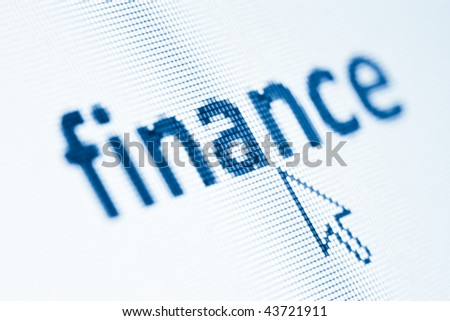 word finance on computer screen with cursor