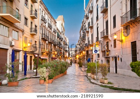 Similar – Image, Stock Photo street in palermo Street