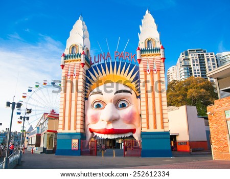 SYDNEY, AUSTRALIA -  JAN 7, 2015.  Lunar Park on Jan 7, 2015 in Sydney. It is an amusement park located at Milsons Point in Sydney,  Australia.
