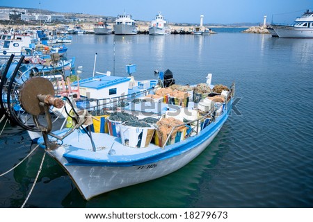 Small harbor of fisherman at Cyprus island, Greece