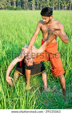 Warriors have a fight ;Kalarippayat, indian ancient martial art of Kerala, India