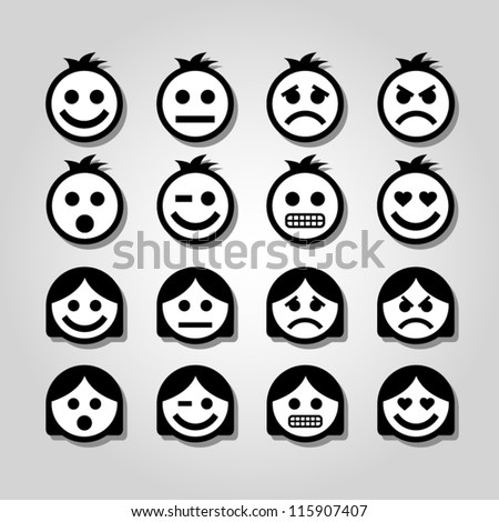 Vector Emotion Icons. - 115907407 : Shutterstock