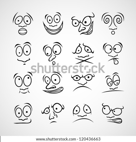Set Of Cartoon Emotions Stock Vector Illustration 120436663 : Shutterstock