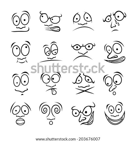 Set of cartoon emotions.