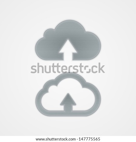 Metal cloud icon. Vector illustration.