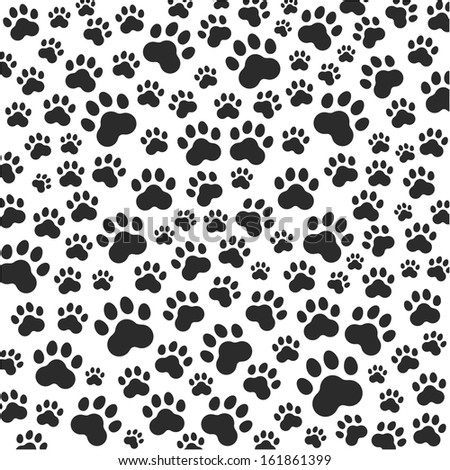 Cat Or Dog Paws Background. Vector Illustration - 161861399 : Shutterstock