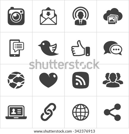 Trendy social network icons set Vector illustration