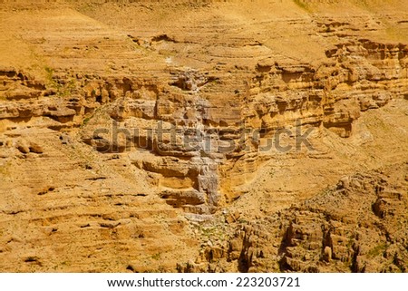 Background of yellow sandy rock in desert