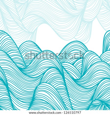 Abstract Hand-Drawn Waves Background. Stock Vector Illustration ...