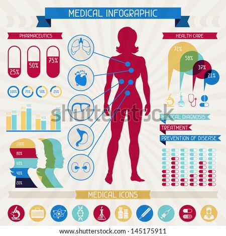 Medical infographic elements collection.