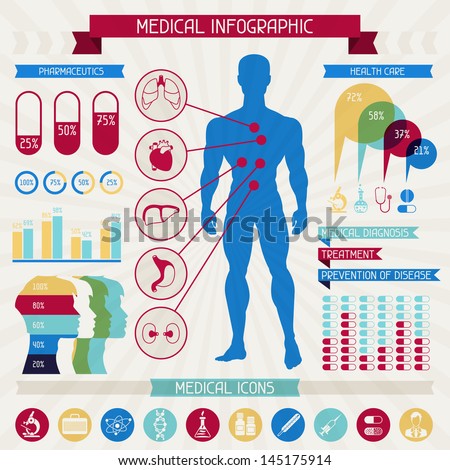 Medical infographic elements collection.