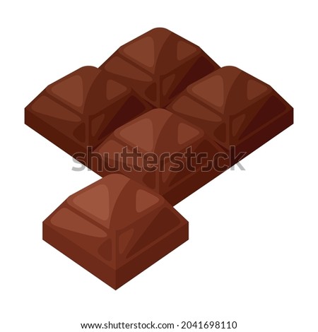 Illustration of chocolate tile. Food item for bars, restaurants and shops. Imagine de stoc © 