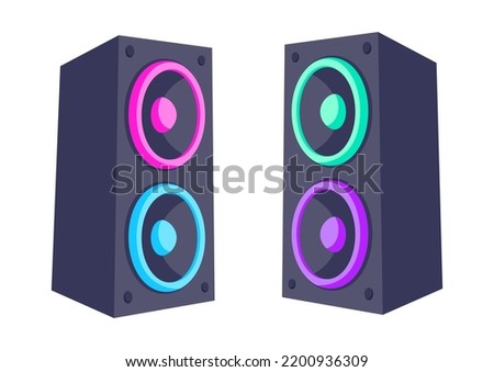 Illustration of sound speakers. Image for party flyer.