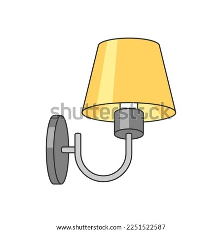Illustration of wall sconce. Electrical lighting equipment. Industrial or business image. Icon for website and shop.