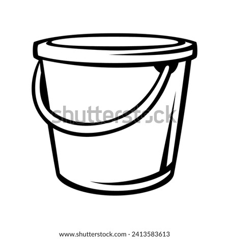 Illustration of bucket. Housekeeping cleaning item for service and advertising.