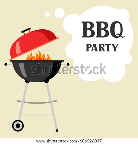 Bbq party background with grill and fire.