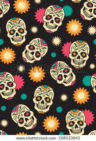 Sugar Skull Drawing Template 