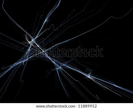 Fractal rendering of  lightning bursting out in many directions