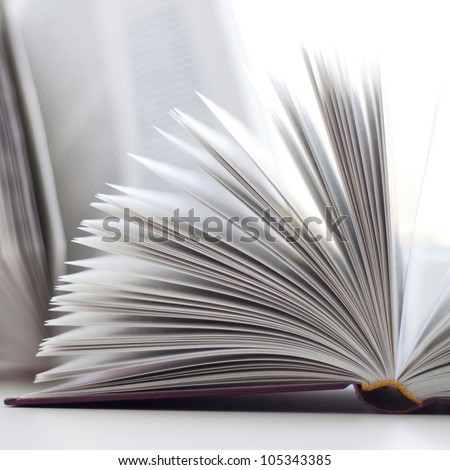 the opened book on the table