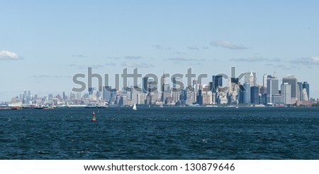 Manhattan skyline from Staten Island ferry