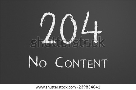 HTTP Status code 204 No Content written on a chalkboard