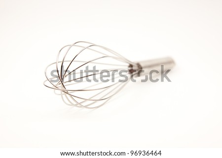 Eggbeater isolated on white focused on the wires