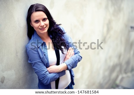 Smiling girl on clear background