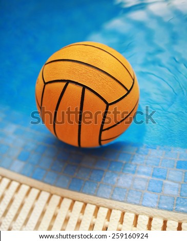 Orange color water.ball in swimming-pool