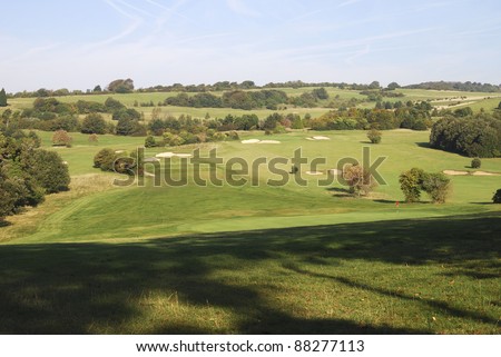 England. West Sussex. Worthing. Golf course on South Downs.