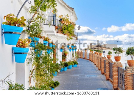 Similar – Image, Stock Photo Malaga, Spain. Facade Wall Of Bell Tower Of The Cathedral Of The Incarnation. Famous Landmark