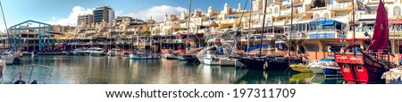 BENALMADENA, SPAIN - DEC 19 2013:Day view of Puerto Marina, that has won the title of \