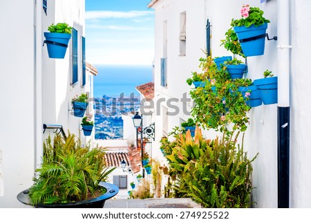 Similar – Image, Stock Photo Malaga, Spain. Facade Wall Of Bell Tower Of The Cathedral Of The Incarnation. Famous Landmark