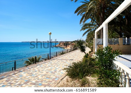 Promenade of Punta Prima. Costa Blanca. Province of Alicante. Spain Foto d'archivio © 