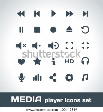 Media Player Vector Icons Set