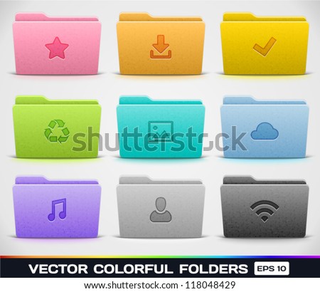 Vector Colorful Folders