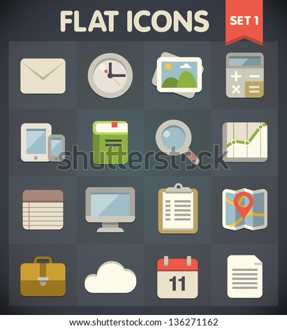 Universal Flat Icons for Web and Mobile Applications Set 1