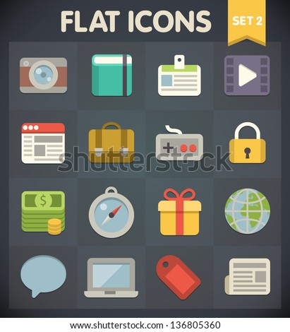 Universal Flat Icons for Web and Mobile Applications Set 2