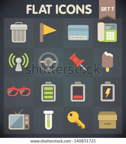 Universal Flat Icons for Web and Mobile Applications Set 7