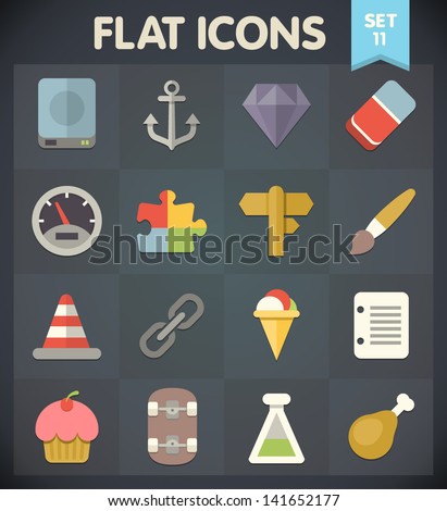 Universal Flat Icons for Web and Mobile Applications Set 11