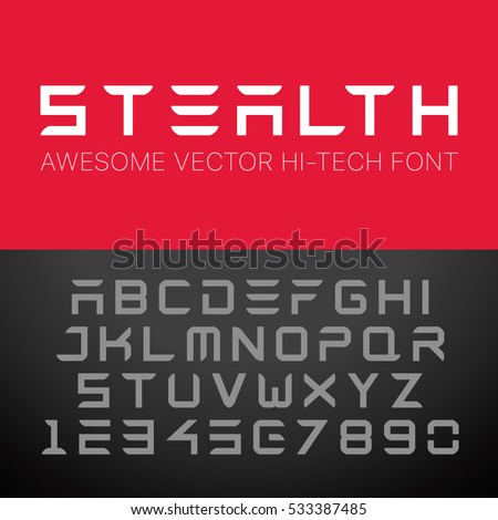 Modern Hi-Tech Font. Vector Techno Alphabet.