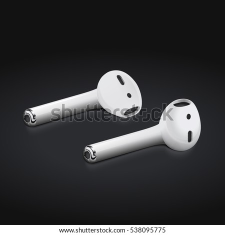 Wireless Earphones. Vector realistic illustration.