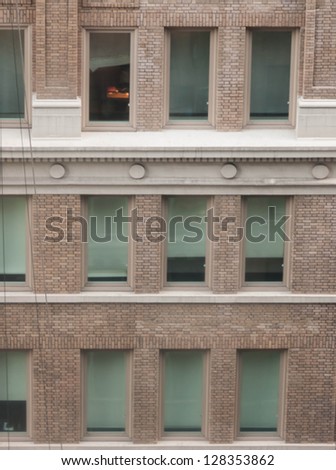 Old office building facade with windows