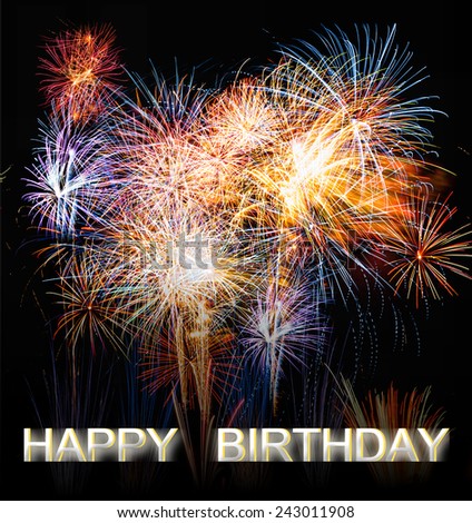 Happy Birthday Fireworks Card Stock Photo 243011908 : Shutterstock